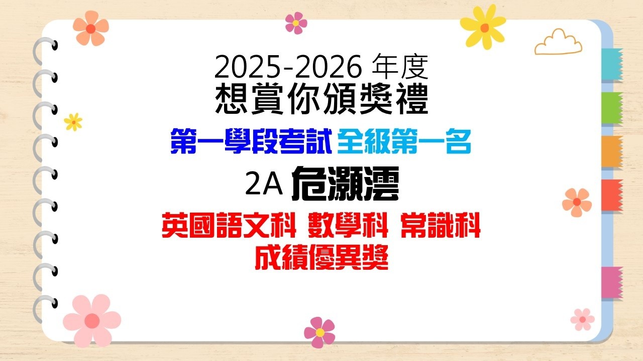 想賞你頒獎典禮(低年級)