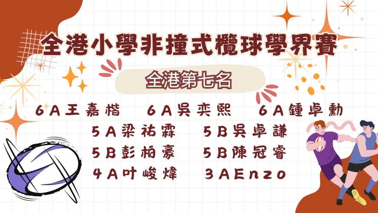 全港小學非撞式欖球學界8強